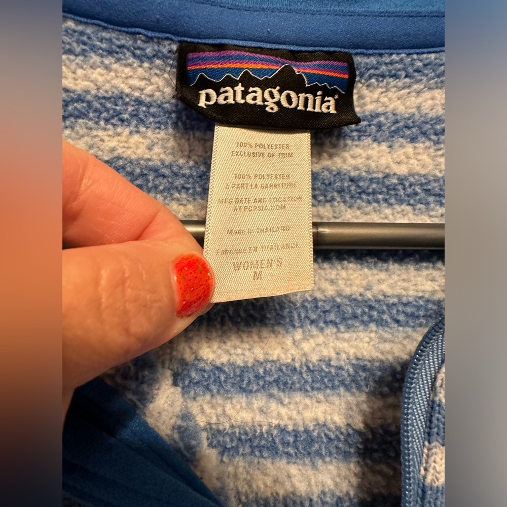Women’s Patagonia Medium Blue/Gray Half Zip Sweater 💙 - Picture 2 of 5